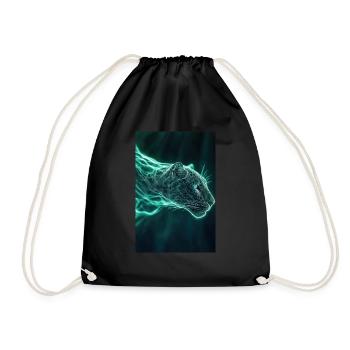 Neon Jaguar Spirit Form - Drawstring Bag - black - Front