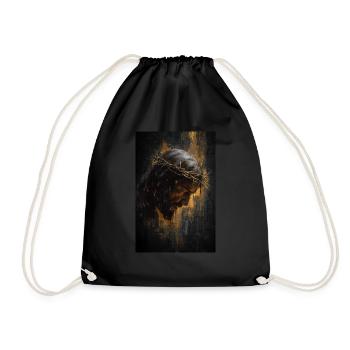 Man of Sorrows – Crowned in Thorns - Drawstring Bag - black - Front