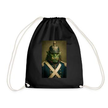 Orc Warlord in Ceremonial Dress - Drawstring Bag - black - Front