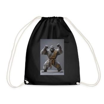 Sumo Gorilla Krieger - Turnbeutel - Schwarz - Vorne