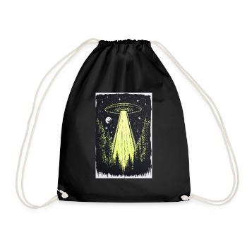 UFO in the Midnight Pines - Drawstring Bag - black - Front