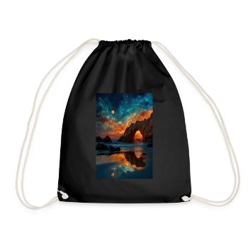 Arche au clair de lune sur l’océan - Sac de sport léger - noir - Devant