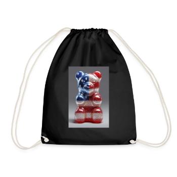 USA Stars & Stripes Gummibärchen - Turnbeutel - Schwarz - Vorne