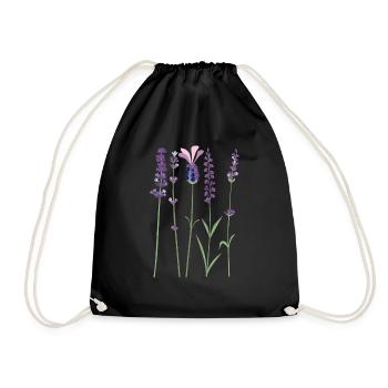 Lavendel Lila Violett Provence Lavender Botanic - Turnbeutel - Schwarz - Vorne
