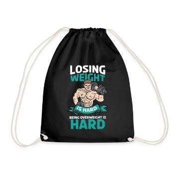 Bodybuilding Weight Training Fitness Muscle Building - Drawstring Bag - black - Front