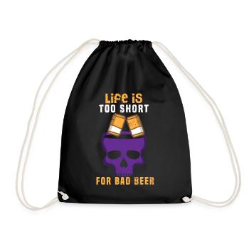 Beer Beer Drinker Party Pub Alcohol - Drawstring Bag - black - Front