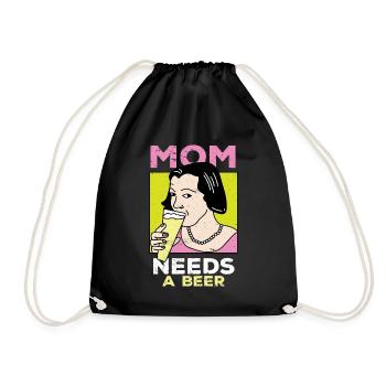 Beer Beer Drinker Party Pub Alcohol - Drawstring Bag - black - Front
