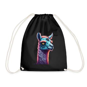 Gruseliges Halloween-party-kostüm Zombie-lama - Drawstring Bag - black - Front