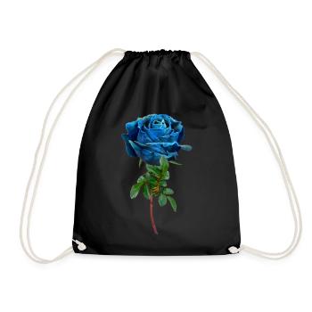 Blaue Rose - Turnbeutel - Schwarz - Vorne