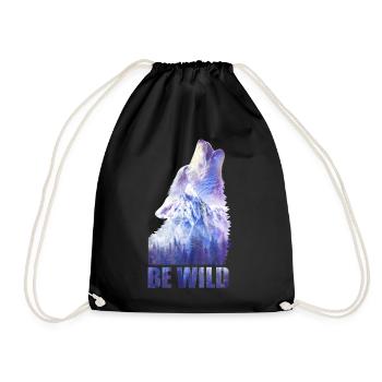Wolf be wild - Drawstring Bag - black - Front