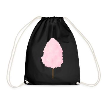 barbe à papa rose moelleux - Sac de sport léger - noir - Devant