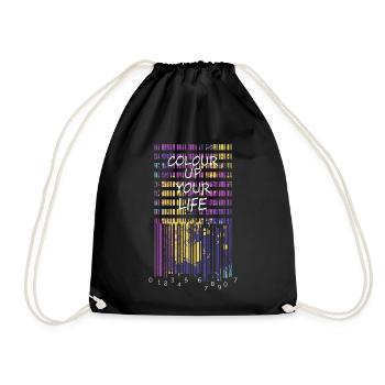 Bring color to your life - Drawstring Bag - black - Front
