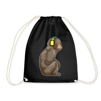 Musique casque Monkey - Sac de sport léger - noir - Devant