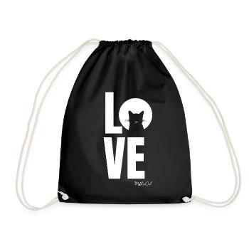 Love - Zeige der ganzen Welt deine Liebe zu Katzen - Turnbeutel - Schwarz - Vorne