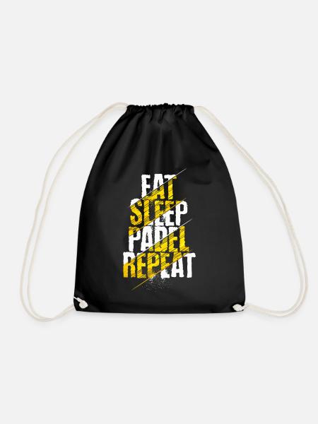 Manger Dormir Padel Répéter Padel écrit Padel spirituel - Sac de sport léger - noir