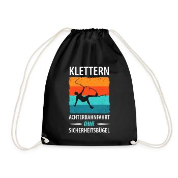 Vintage Bouldern Boulderer Klettern Kletterer - Turnbeutel - Schwarz - Vorne