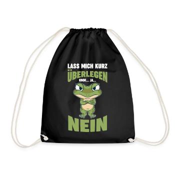 Lass mich kurz überlegen NEIN - Turnbeutel - Schwarz - Vorne