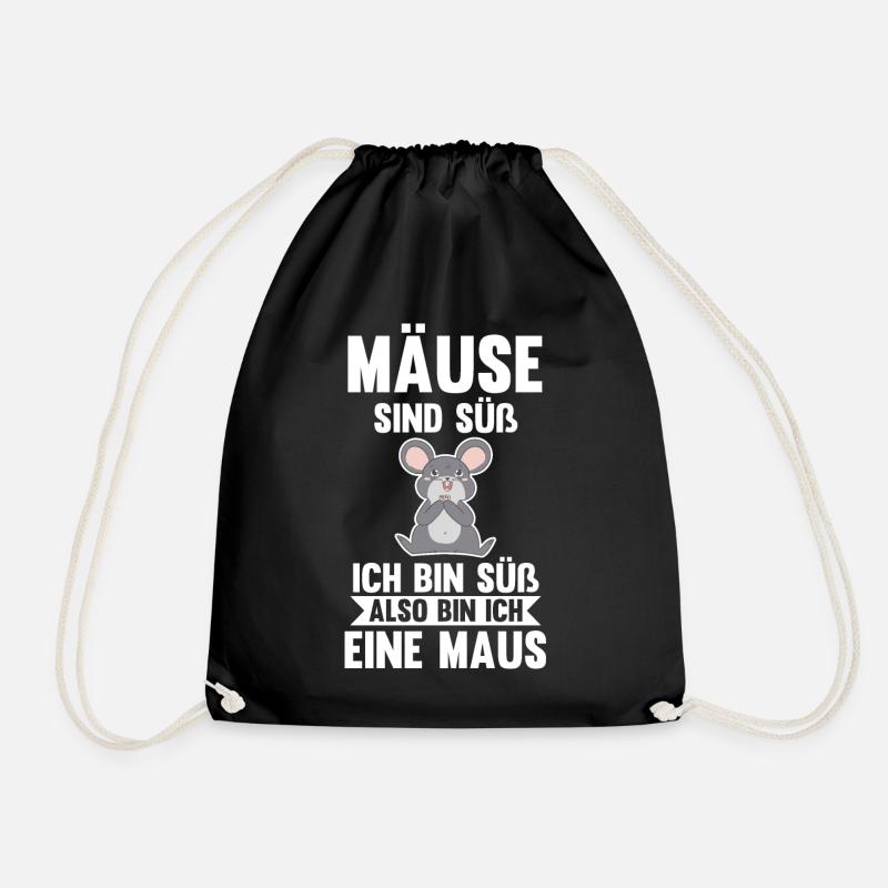 Mäuse sind süß ich bin süß also bin ich ein Mäuse - Turnbeutel - Schwarz