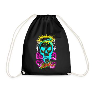 L.Gor Totenkopf Knochen - Turnbeutel - Schwarz - Vorne