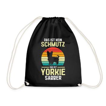 Hund Yorkie - Turnbeutel - Schwarz - Vorne