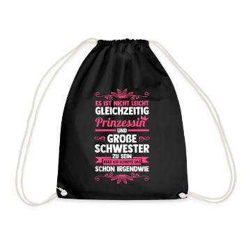 Geschwister Schwestern Schwester - Turnbeutel - Schwarz - Vorne