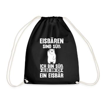 Eisbär Eisbären - Turnbeutel - Schwarz - Vorne