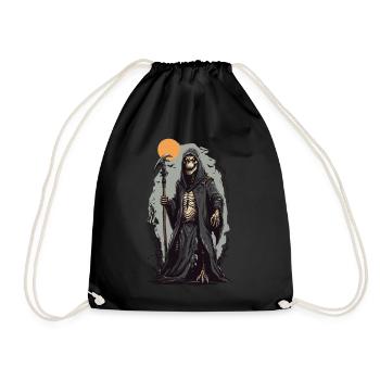 Sorcerer, Reptile, Grim Reaper, Mage, Halloween Horror - Drawstring Bag - black - Front