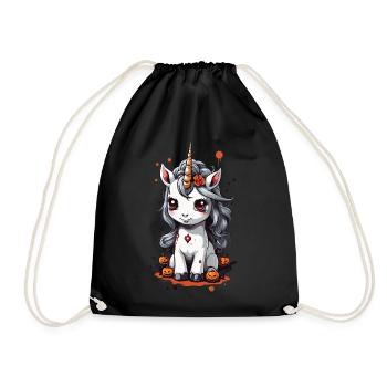 Süßes Halloween Einhorn Grusel und Magie - Turnbeutel - Schwarz - Vorne