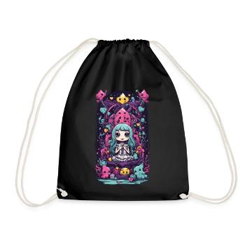 Kawaii Chibi démons Reine E-girl Goth Art - Sac de sport léger - noir - Devant