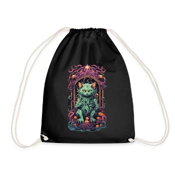 Occult Demons Cat Gothic Underworld Design - Drawstring Bag - black - Front