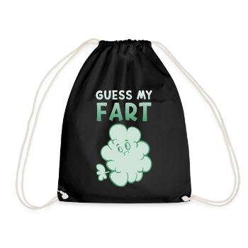 Furzen Blähungen Furz Pupsen Guess My Fart - Turnbeutel - Schwarz - Vorne