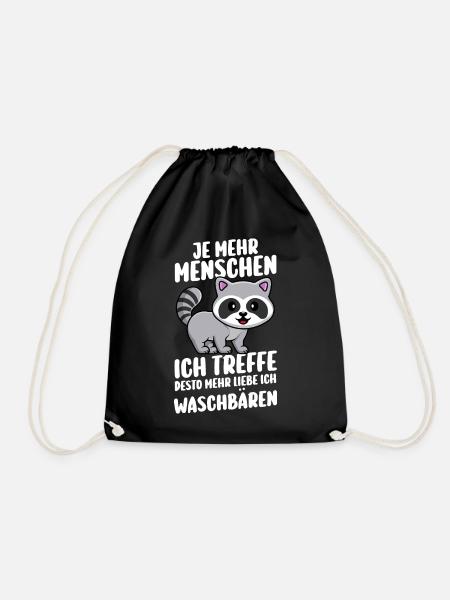 Waschbär - Turnbeutel - Schwarz