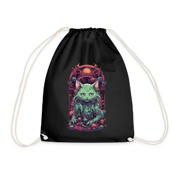 Underworld, Cat, Demon, Guardian, Halloween, Magic - Drawstring Bag - black - Front