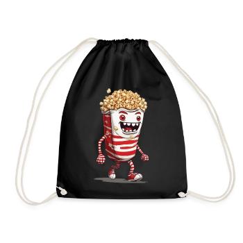 Conception drôle de monstre de pop-corn d’Halloween - Sac de sport léger - noir - Devant