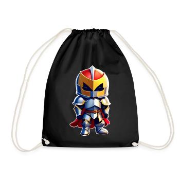 Cute knight in comic book style - Drawstring Bag - black - Front