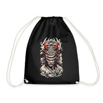 Japanischer Oni Dämon Vintage Streetwear Design - Turnbeutel - Schwarz - Vorne