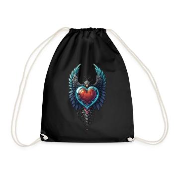 Flying Heart - Turnbeutel - Schwarz - Vorne