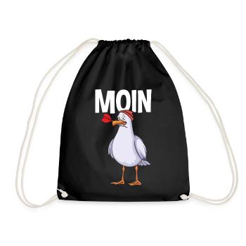 Moin Möwe - Turnbeutel - Schwarz - Vorne