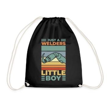 Just a little welder boy - Drawstring Bag - black - Front