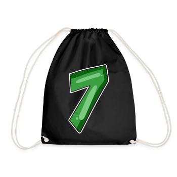 Number 7 Number - Drawstring Bag - black - Front