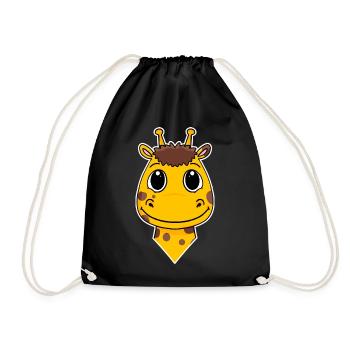 Giraffe Head - Drawstring Bag - black - Front