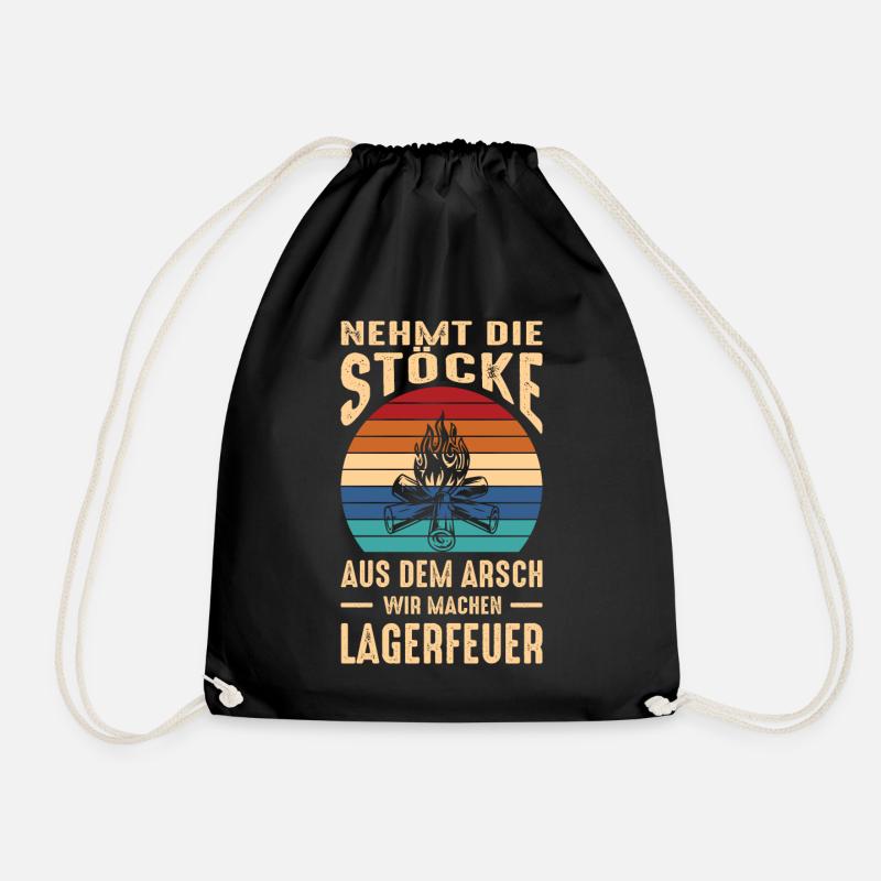 Nehmt Die Stöcke Aus Dem Arsch Machen Lagerfeuer - Turnbeutel - Schwarz