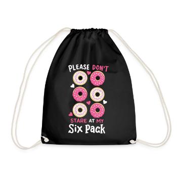 Donut Sixpack Fitness - Turnbeutel - Schwarz - Vorne
