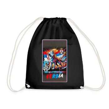 Conception du drapeau national du loup de Serbie - Sac de sport léger - noir - Devant