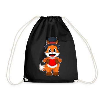 Fuchs Bräutigam Herz Hochzeit - Turnbeutel - Schwarz - Vorne