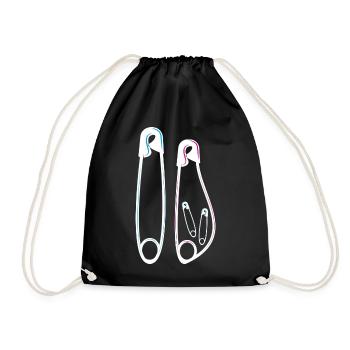 Announcement baby bump pregnancy twins - Drawstring Bag - black - Front