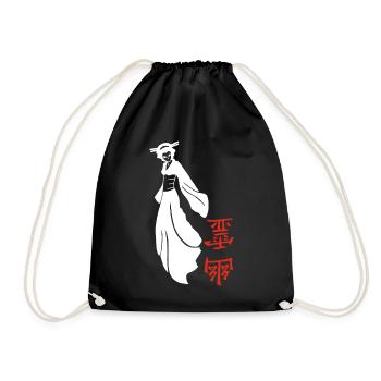 Weißer japanischer Geist - Turnbeutel - Schwarz - Vorne