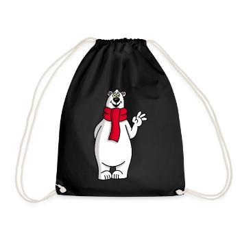 Ours polaire rigolo - Sac de sport léger - noir - Devant