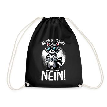 Avant que tu ne demandes, pas de raton laveur, mauvaise humeur - Sac de sport léger - noir - Devant