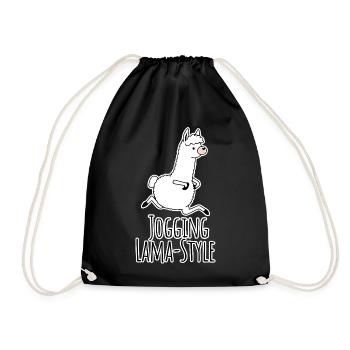Llama-style joggers! Running silly and having fun at the same time! - Drawstring Bag - black - Front